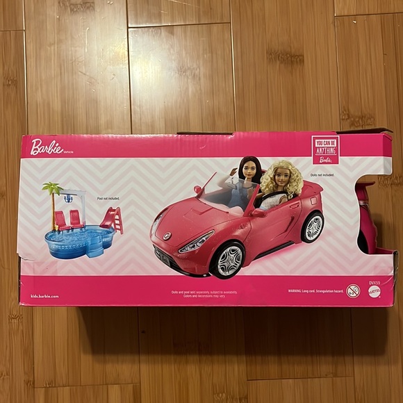Barbie Pink Convertible 2-Seater Vehicle Doll Accessory With Rolling Wheels - Picture 4 of 9